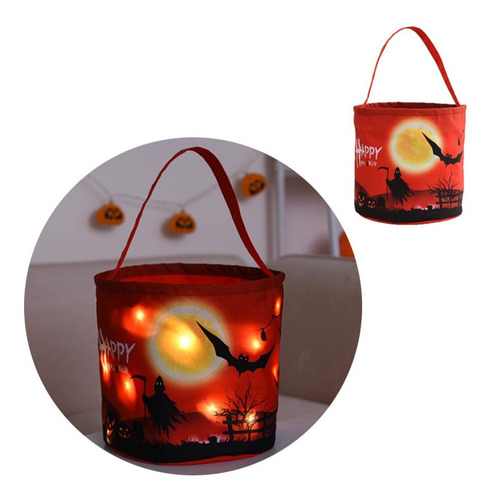 Bolsa De Regalo De Halloween Portátil Para Niños Con Led