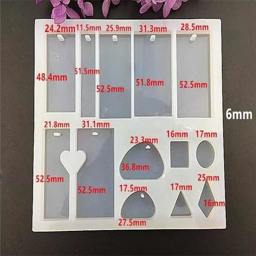 Imagen 2 de 5 de Molde Silicona Resina Joyeria Joyas 13 Cavidads Nuevo