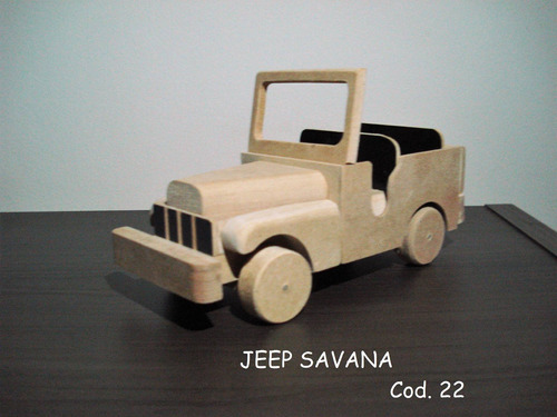 Carrinho Artesanal De Madeira - Jeep Savana Cod.33