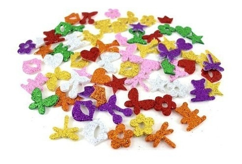 70 Piercings Adesivos E V A Pet Glitter - Diversos Fêmea