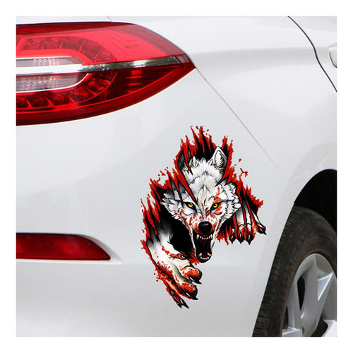 Wolf Head Pattern 3d Car Sticker, Anti Scratch Car Izquierda