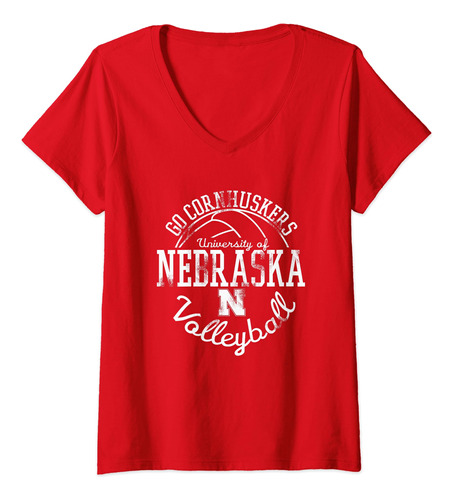 Nebraska Cornhuskers - Camiseta De Voleibol Con Cuello En V.