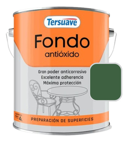 Fondo Antióxido Mate Tersuave para Metales Cromato de Zinc x 4 Litros Color Verde