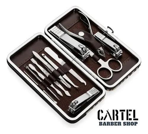 Kit Cortador De Unha Portátil Estojo Alicate Manicure 12 Pçs