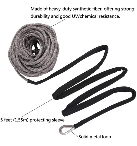 Cuerda Cable Línea Cabrestante 6mm 15m 7700lbs Para Atv Utv