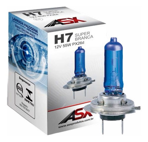 Imagem 3 de 4 de Par Lampada H7 55w 12v 4500k Super Branco H7 Halogena