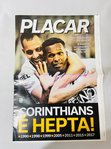 Revista Pôster Placar Corinthians Campeão Brasileiro 2017