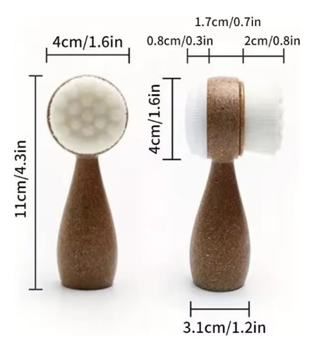 Cepillo Facial De Bambú 2 En 1 De Fibra De Coco