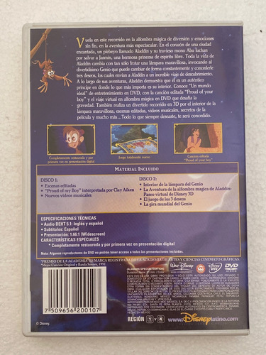 Dvd Original Aladdin Aladino Walt Disney Los Clasicos 2 Disc (Usado)