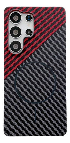 Funda Protectora Magsafe De Fibra De Carbono Sin Bordes Para Samsung Note 10plus 20ultra S22 S23 S24 S25 Plus Ultra