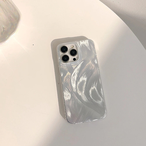 Funda De Uso Rudo Para iPhone Diseño De Color Plata