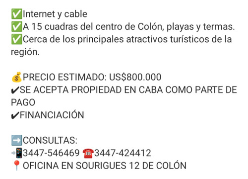 Se Vende Complejo Turístico En Barrio Artalaz De Colón