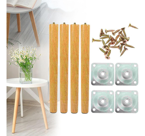 Conjunto De 4 Pernas De Madeira Para Móveis - Design 40cm