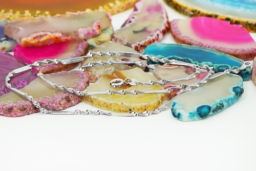 Collar Cadenas Oro Blanco 18k Conjunto Joyería Cumpleaños