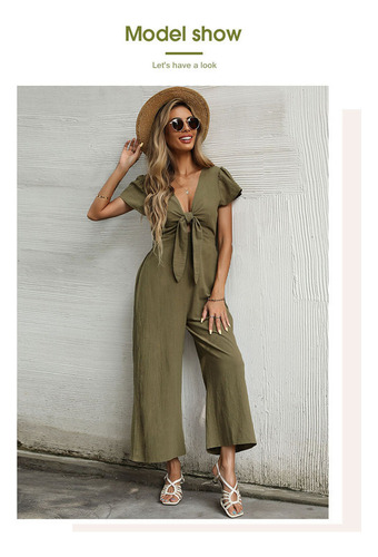 Monos Largos Con Cuello En V Elegantes De Verano Para Mujer