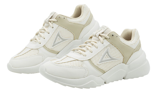 Tenis Para Mujer Pirma® Running Color Beige Transpirable