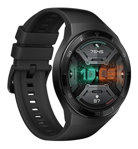 Imagen 2 de 4 de Huawei Watch GT 2e 1.39" caja 46mm de metal y plástico black stainless steel, malla graphite black de fluoroelastómero HCT-B19