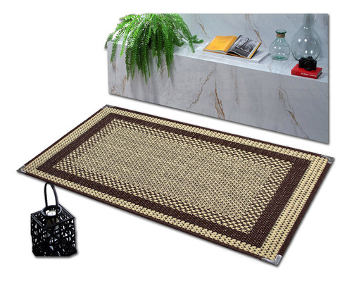 Tapete Sisal Grande Antiderrapante Sala 2,00x2,50 Modelos Cor Marrom S-590