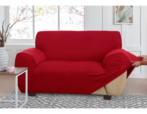 Capa Para Sofa Renove Malha Gel C/ Elastico Ajustavel 2 Lug Cor Vermelho