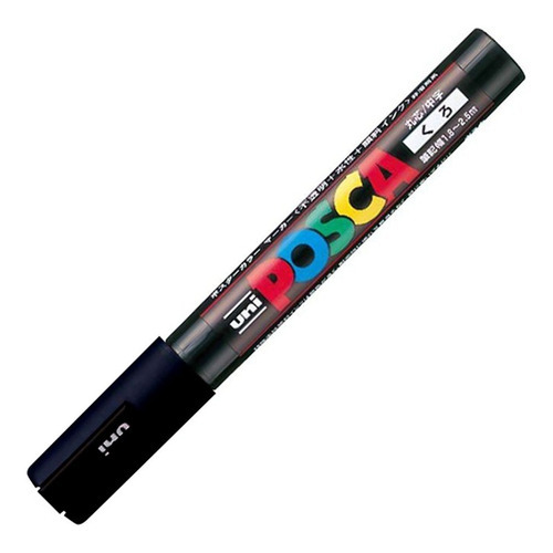Marcador de pintura Posca Pc - 5m punta media 1,8 - 2,5 mm Color Negro