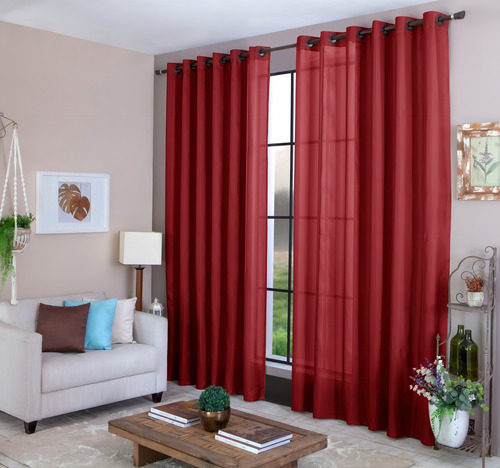 Cortina de tela para ventana de sala de estar y dormitorio, 3 x 1,80 cm, tamaño grande, color rojo