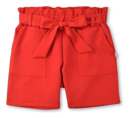 Conjunto Blusa Y Short Con Bolsa Y Moño | Teen Flory 0004 Rojo Talla 14 / 13 Años