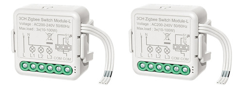 Y) 2x Módulo De Interruptor De Luz Tuya Zigbee Inalámbrico