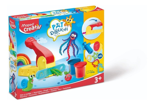 Set Maped Creative Masa Pat Dough Extrusora + 4 Potes