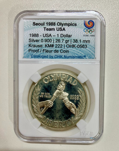 Rara Moeda De Prata Original Da Olimpiada De Seul 1988 Usa (Usado)