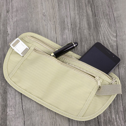 Bolsa De Viaje Billetera Oculta Pasaporte Dinero Riñonera Sl
