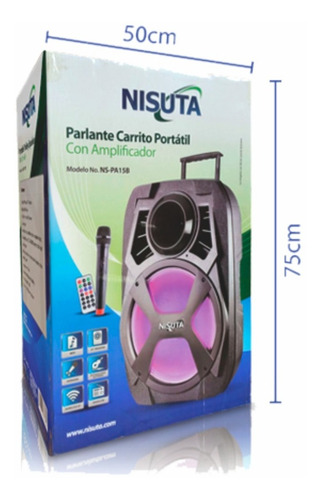 Bafle Portátil Nisuta Ns-pa15b Led Bluetooth Usb Mic 15'' Lz
