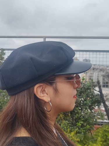 Boina Gorra Vicera Cuero Hebilla Abrigado Paño Colore Vario Amarillo Unico Liso