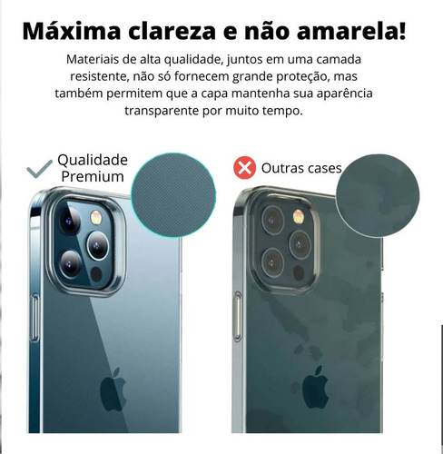 Capa Transparente+pelicula 3d P/ iPhone 16,15,14.13 Pro Max