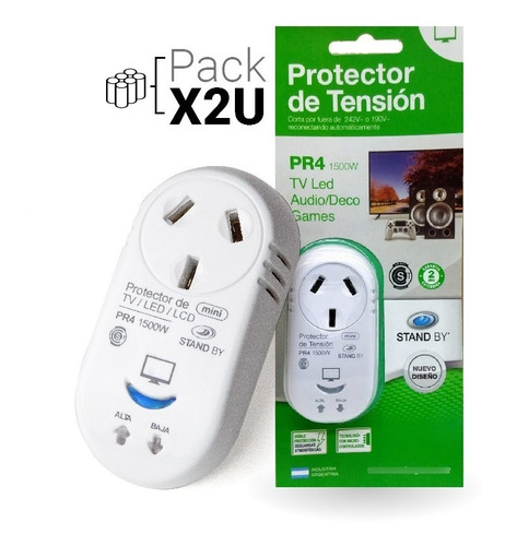 Protector Estabilizador Tensión Led Smart Tv Play Pack X 2 