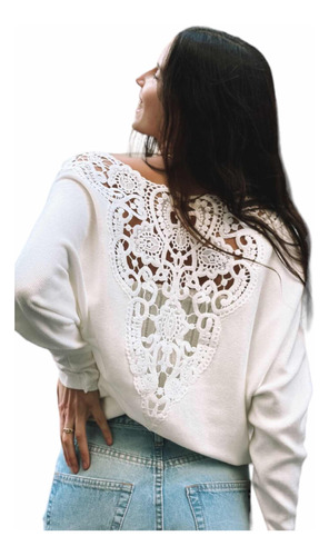 Sweater Importado Mujer Crochet Amplio Bremer Dama