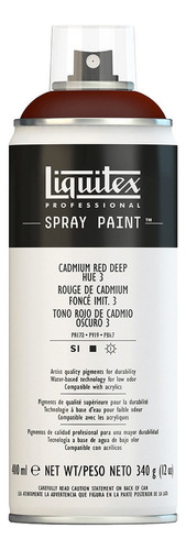 Tinta Spray Base Água Liquitex 400ml Cadmium Red Deep Hue 3
