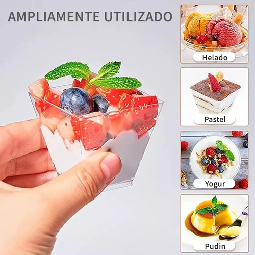 V Postres Desechables Transparentes De 2/5/8 Onzas+cucha