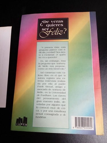 De Veras Quieres Ser Feliz? Lya Lascola Test Anthony D Mello (Usado)