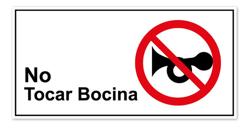 Señalética 34x17cm - No Tocar Bocina