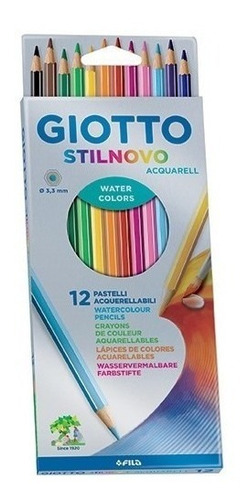 Imagen 1 de 5 de Lapices De Colores Giotto Stilnovo Acuarelables X12 Uni