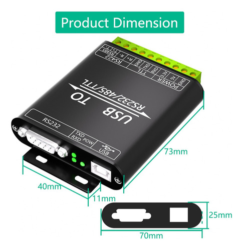 Convertidor Usb A Rs232/485/422/ttl Con Chip Cp2102, Industr