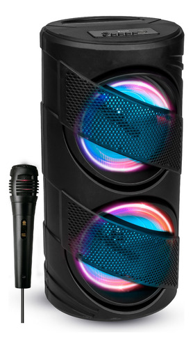 Parlante Portátil Inalámbrico 6.5 pulgadas 2 parlantes Sonido Hd Con Microfono Color Negro