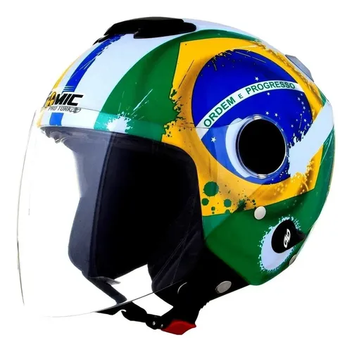 Capacete para moto aberto Pro Tork New Atomic Nações Brasil
