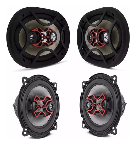 Auto Falante Bravox Facil 5 + Triaxial Quadriaxial 6x9 Kit