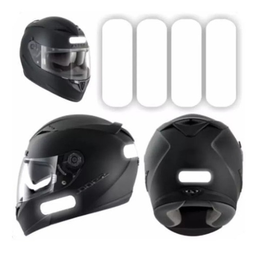 Kit Adesivo Refletivo Capacete Contran  Moto Frete Grátis