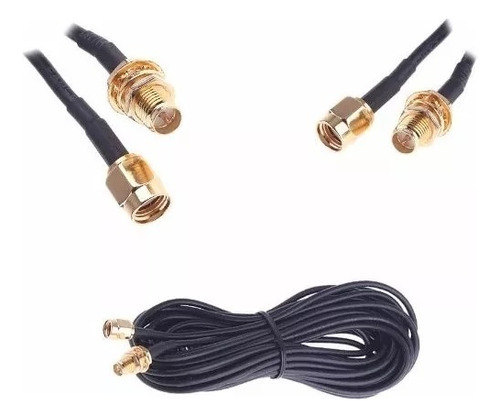 Cable Rp Sma Coaxial 3 Metros Antena Internet Extensión Wifi