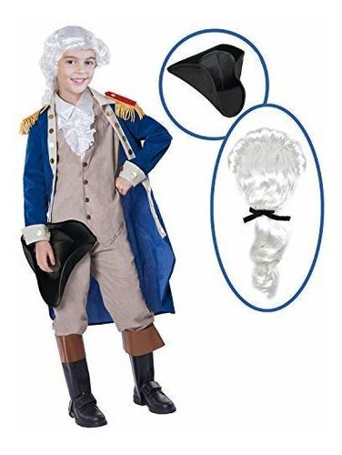 Disfraz Joyin De George Washington Para Niño Con Peluca