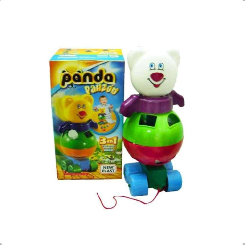 Panda Panzón 2 En 1 Encastre Y Arrastre Didáctico-del Tomate