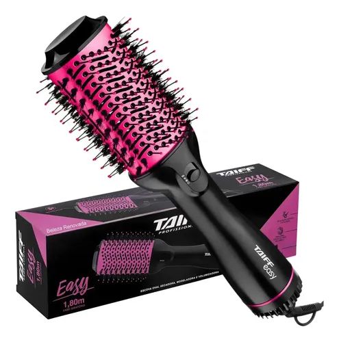 Escova Oval Secadora Taiff Easy 1200w Esmv12 Preto 127v - foto 1