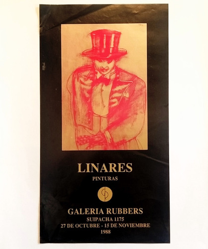 Ezequiel Linares Afiche Exposición Galería Rubbers 1988 Arte